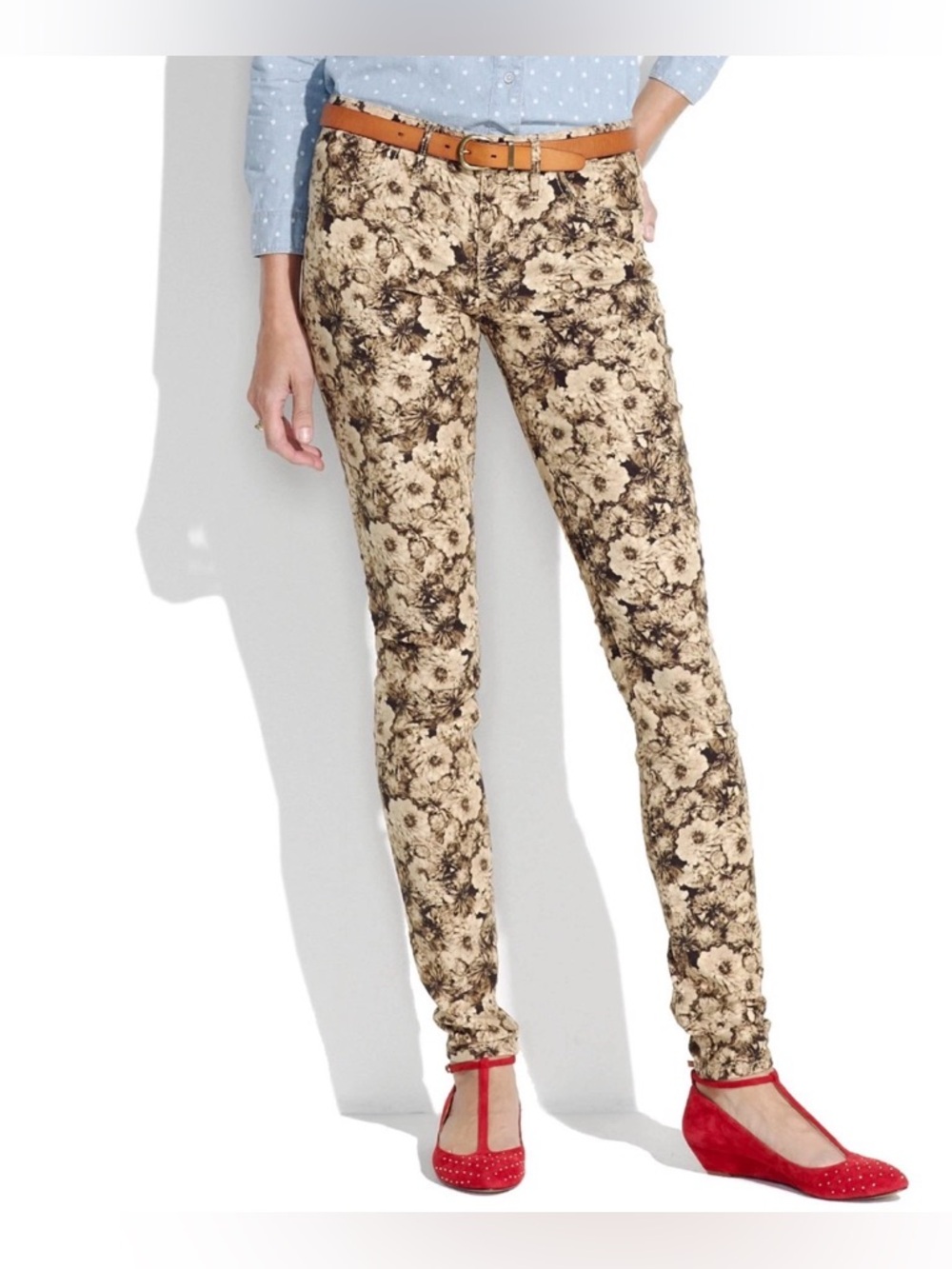 Madewell Skinny Low Rise Cords in Photoflower Sz 24